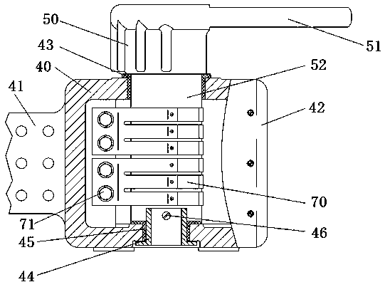 Double-column horizontal rotation type isolation switch and wiring assembly