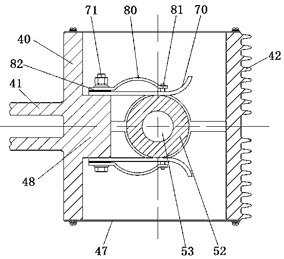 Double-column horizontal rotation type isolation switch and wiring assembly