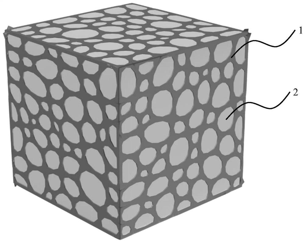 A three-dimensional composite material and its preparation method, application, substrate and electronic device