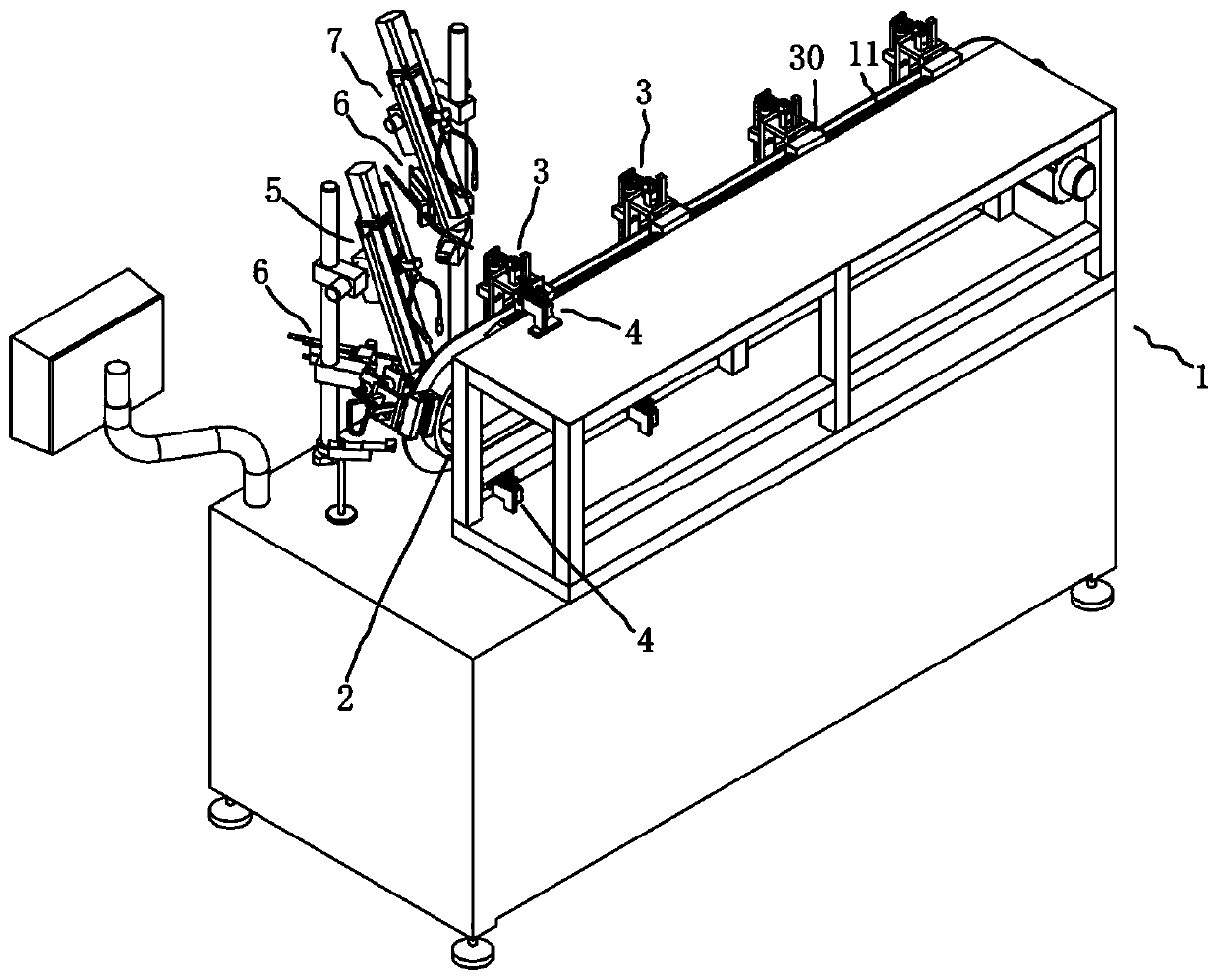 Chained linear automatic brazing machine for air conditioner silencers