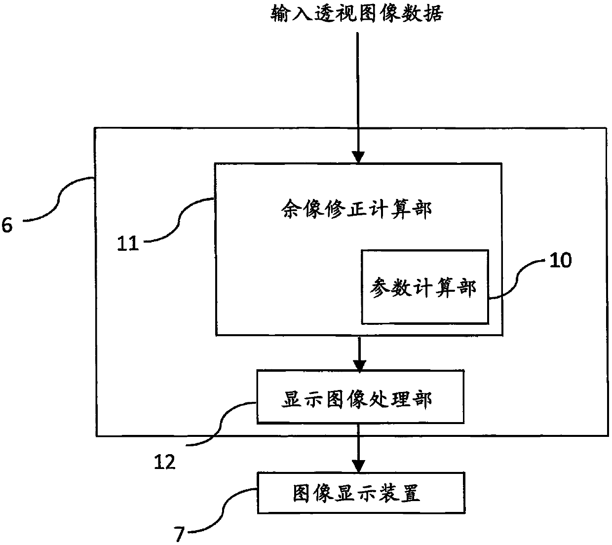 X-ray fluoroscopy device and afterimage correction method for X-ray fluoroscopy images