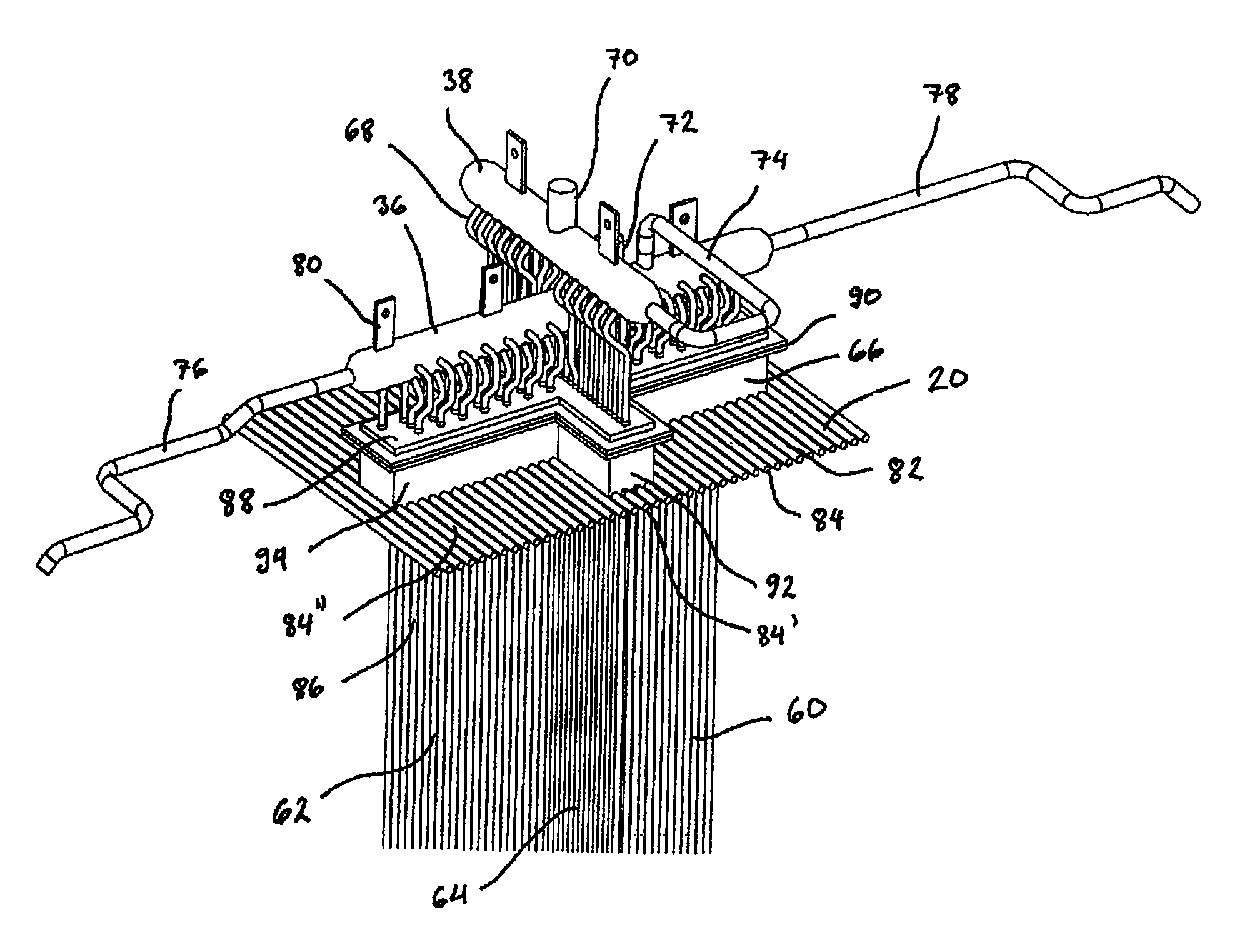 Evaporator surface structure of a circulating fluidized bed boiler and a circulating fluidized bed boiler with such an evaporator surface structure