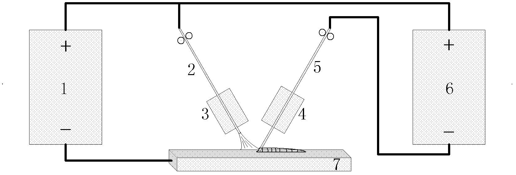 Double consumable electrode and single arc bypass coupled compound welding system and method