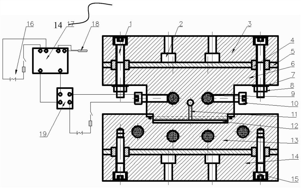 Pekk powder hot pressing mold and molding method based on universal testing machine