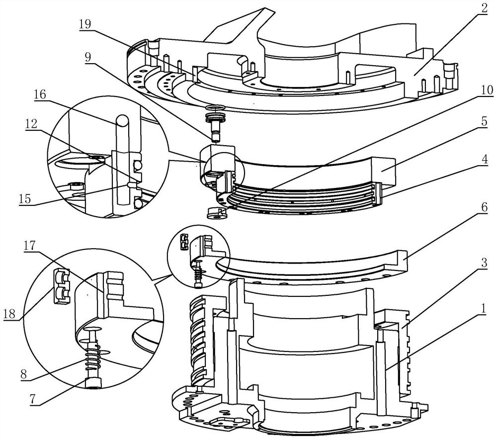 Floating type numerical control rotary table safety locking structure