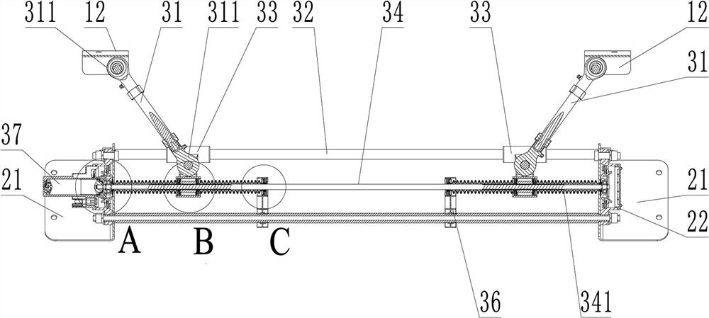 Electric adjusting device for truck fairing