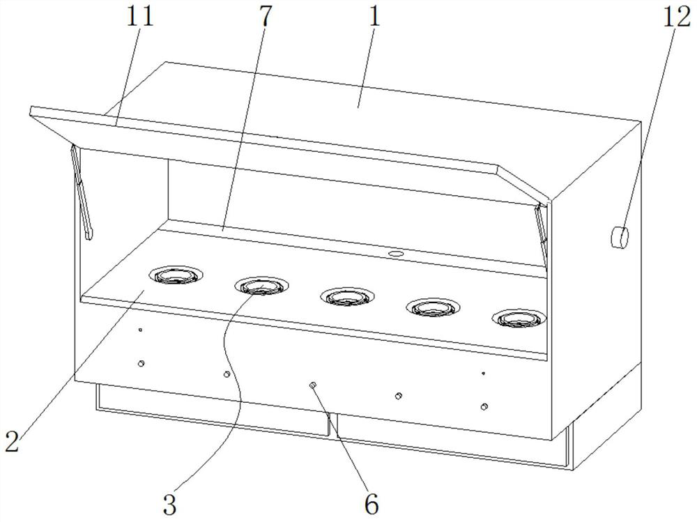 A storage box capable of storing various cosmetics