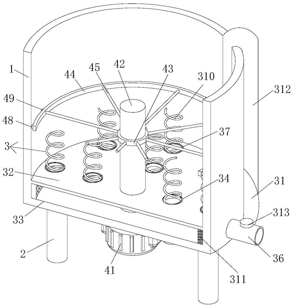 Flocking printing and dyeing device for spinning based on miscellaneous fluff removal