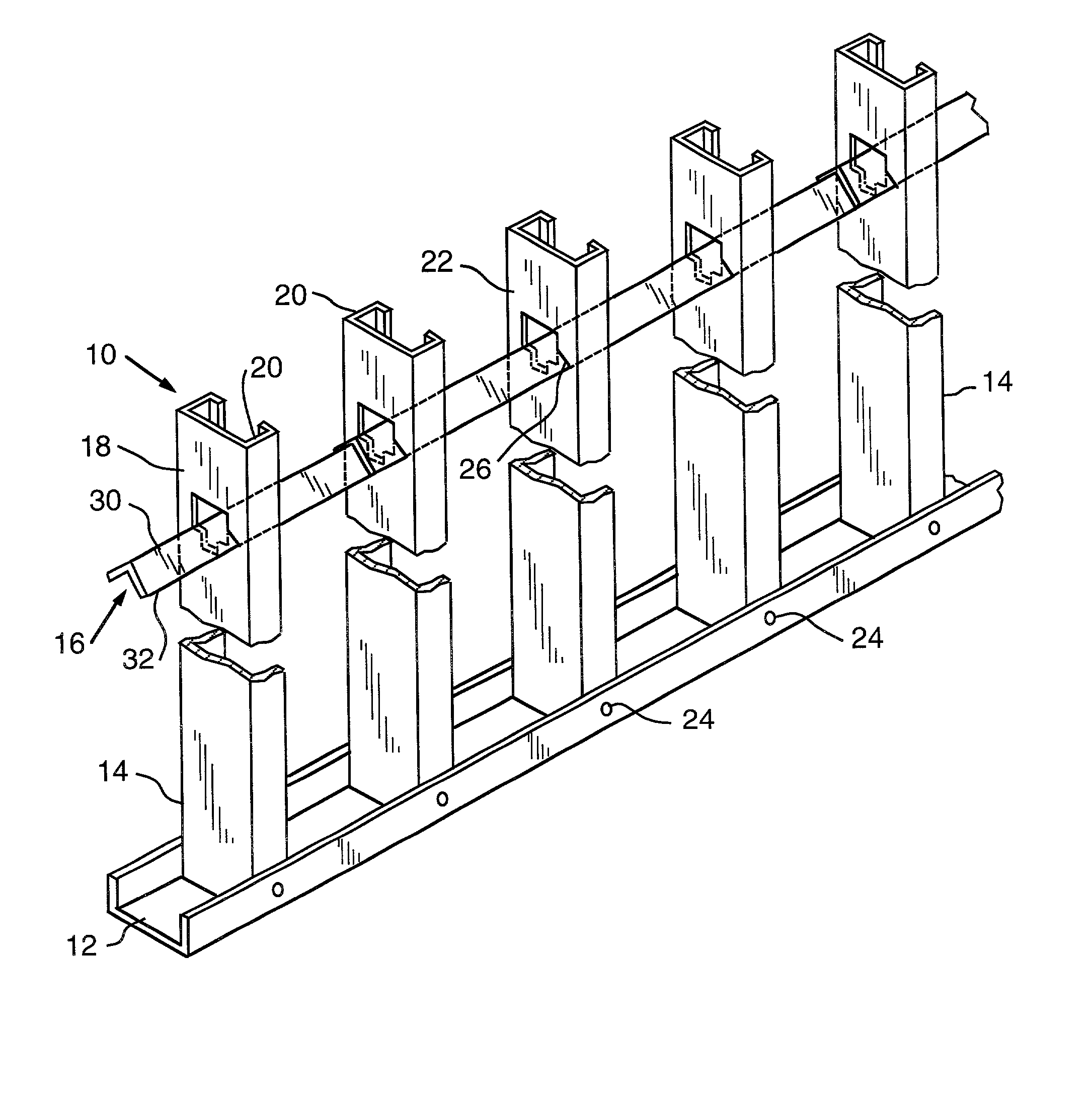 Bridging system for off-module studs