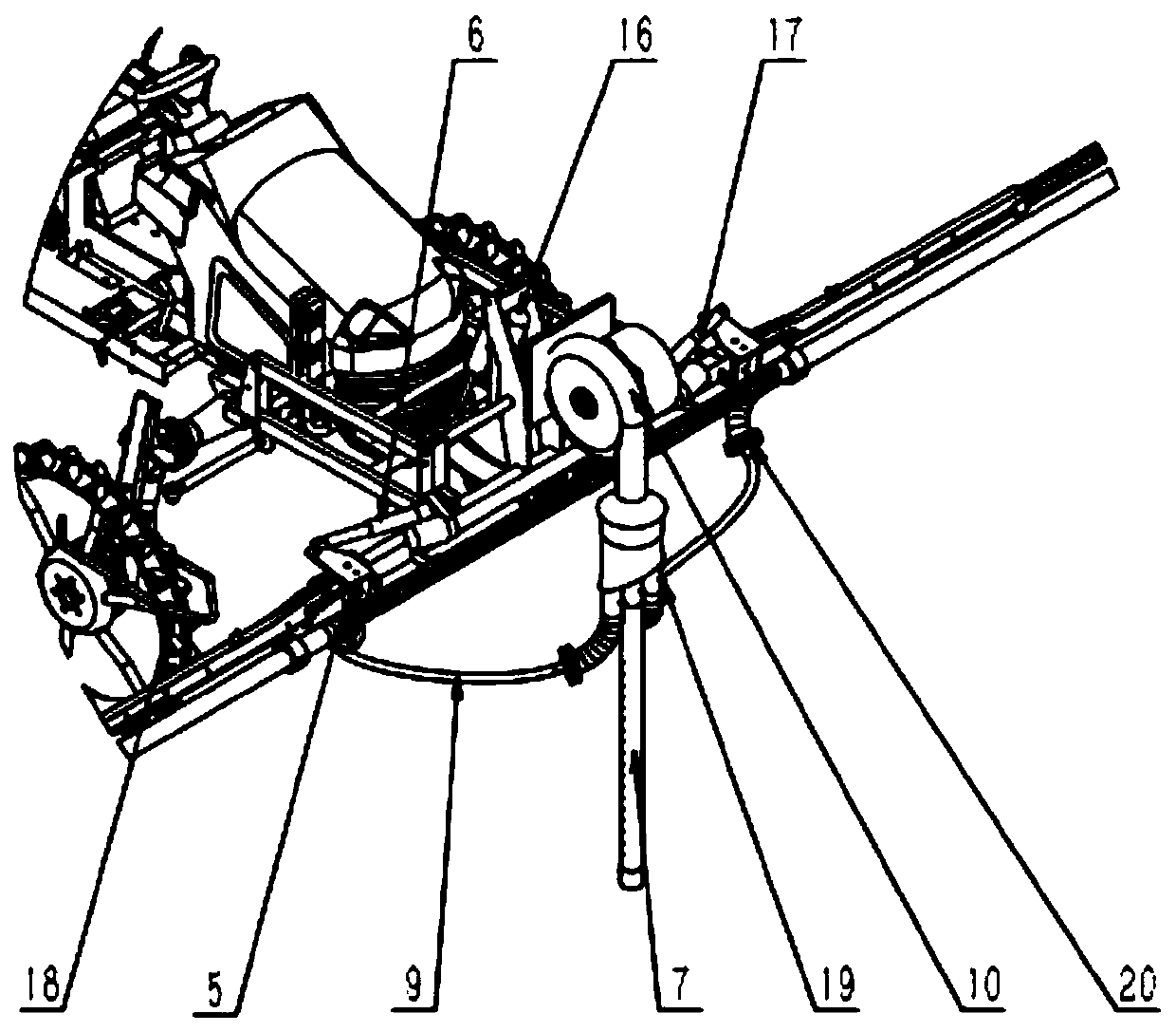 Pipeline air supply type hybrid rice seed production pollinator and operation method thereof