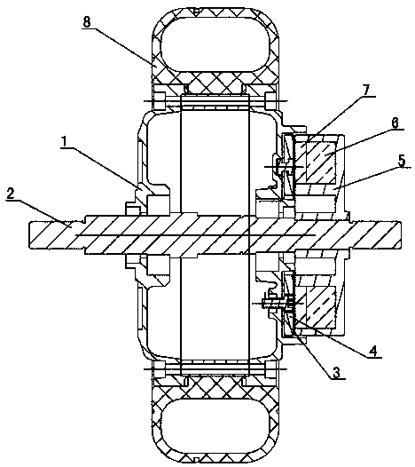 Small-sized electric vehicle hub with electromagnetic brake and hollow tire