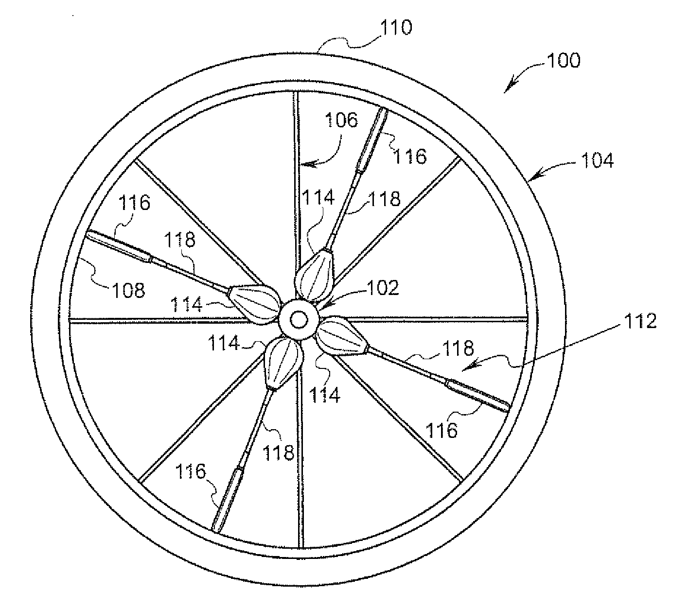 Momentum management in a wheel such as a traction wheel under a changing load