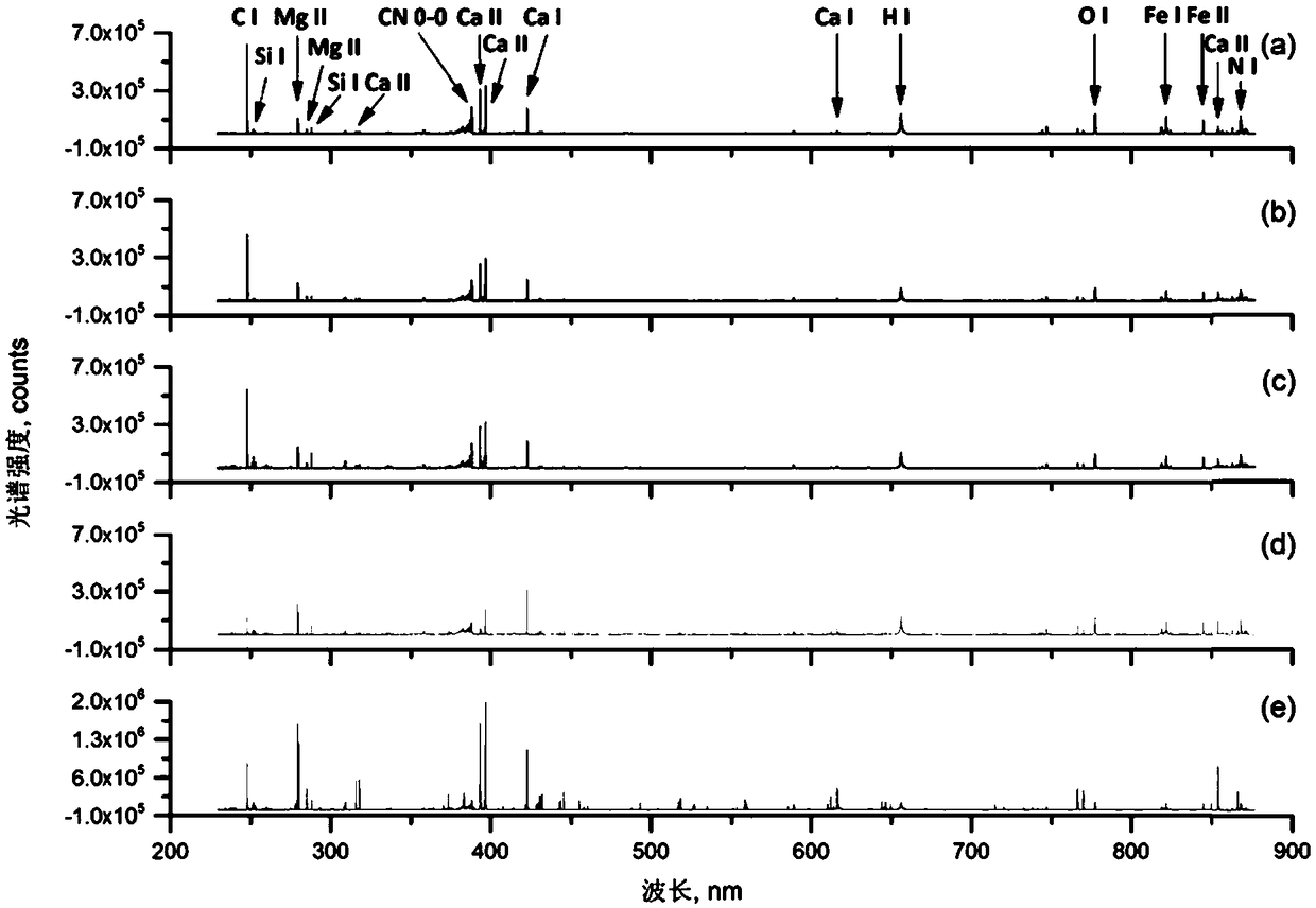 Identification method of radix puerariae powder of different production areas based on laser-induced-breakdown spectroscopy