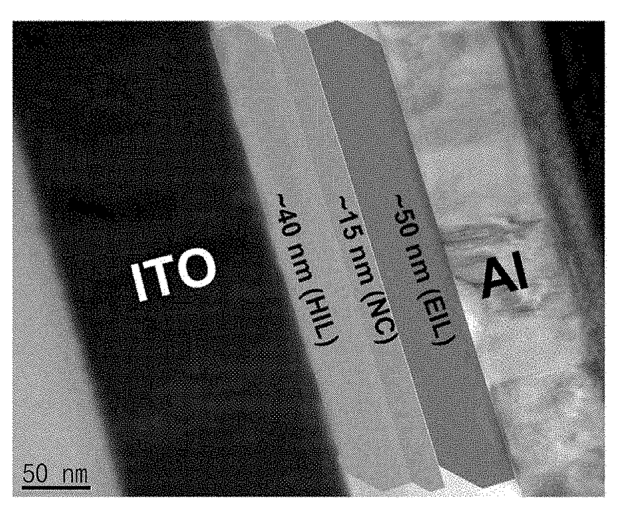 Perovskite nanocrystalline particles and optoelectronic device using same