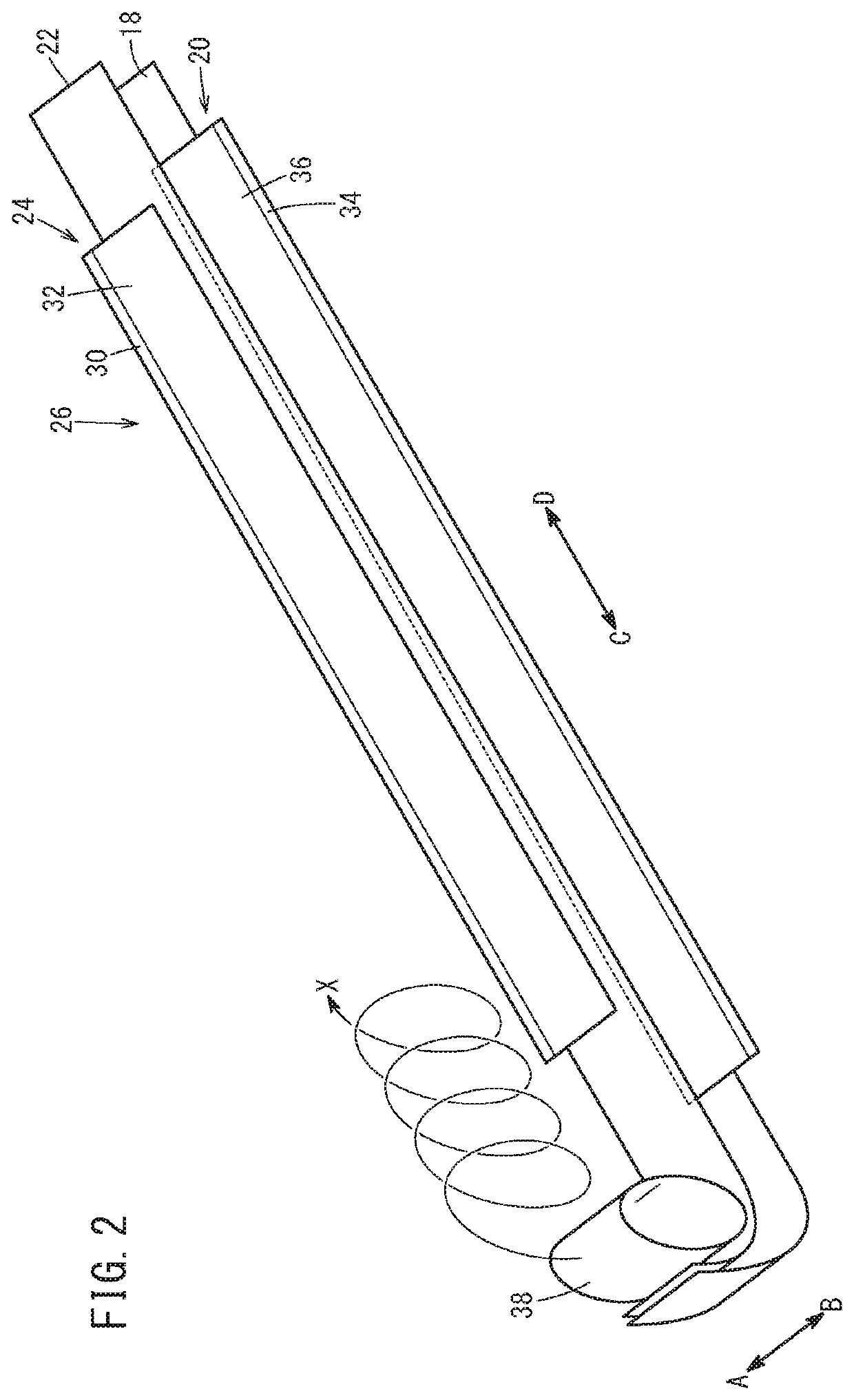 Secondary battery with film shaped sensor