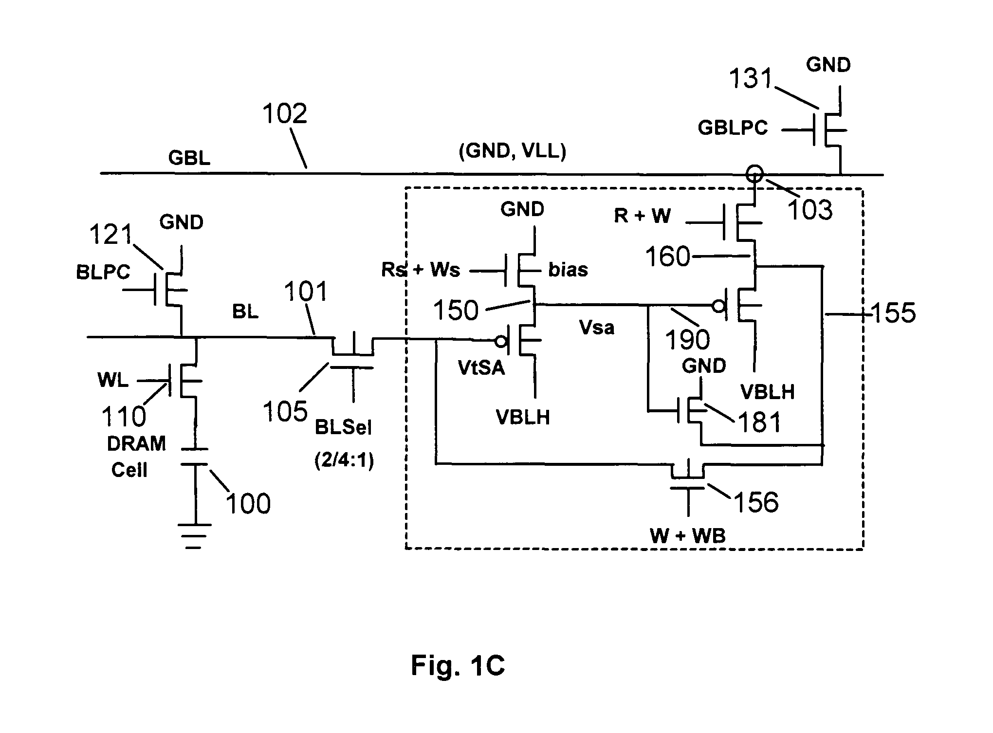 Single cycle read/write/writeback pipeline, full-wordline I/O DRAM architecture with enhanced write and single ended sensing