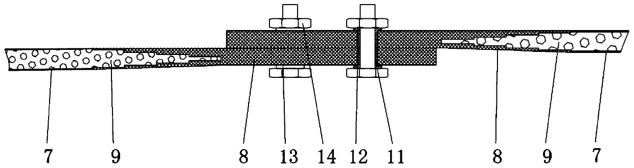 A connection structure of an all-composite ground-effect wing ship