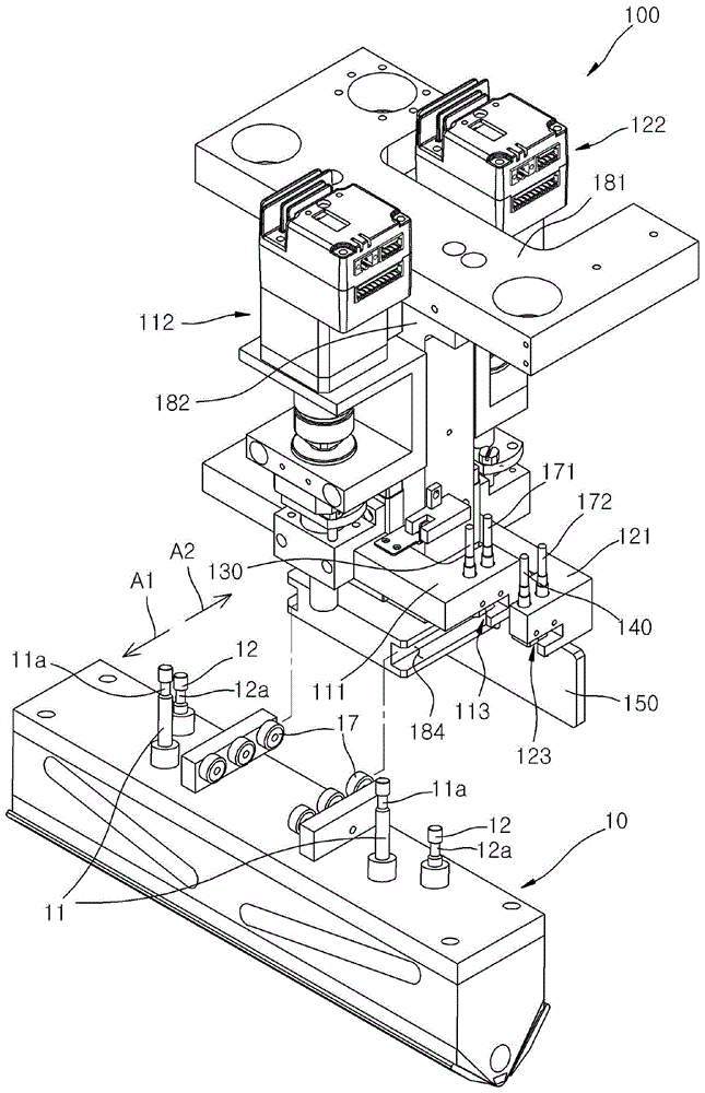 Pump type scraper head matching device