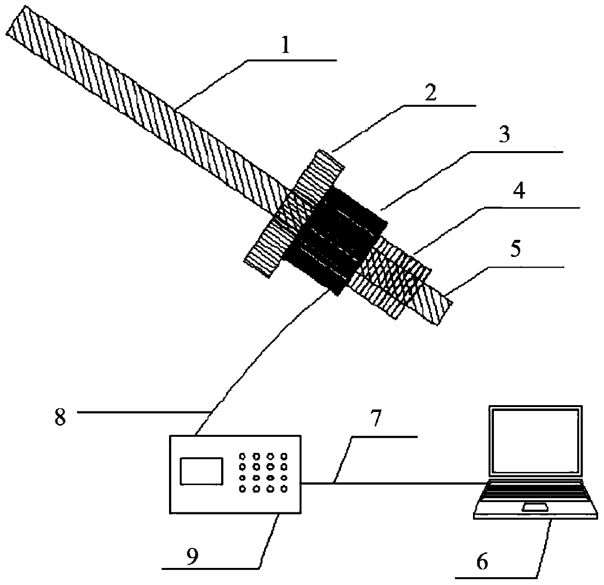 Real-time monitoring device and monitoring method of cable force