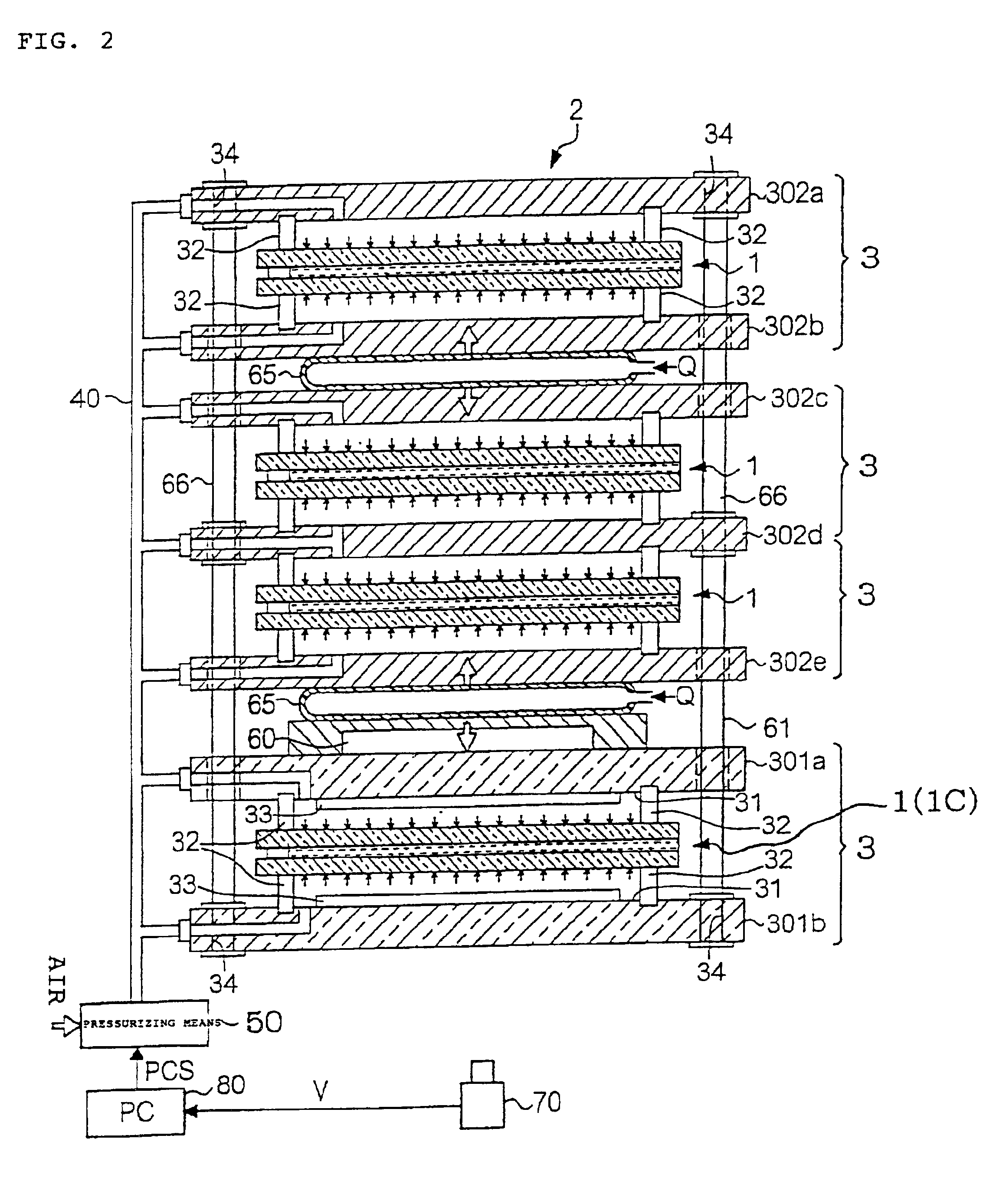 Cell gap adjusting device, pressurizing seal device and liquid crystal display device manufacturing method