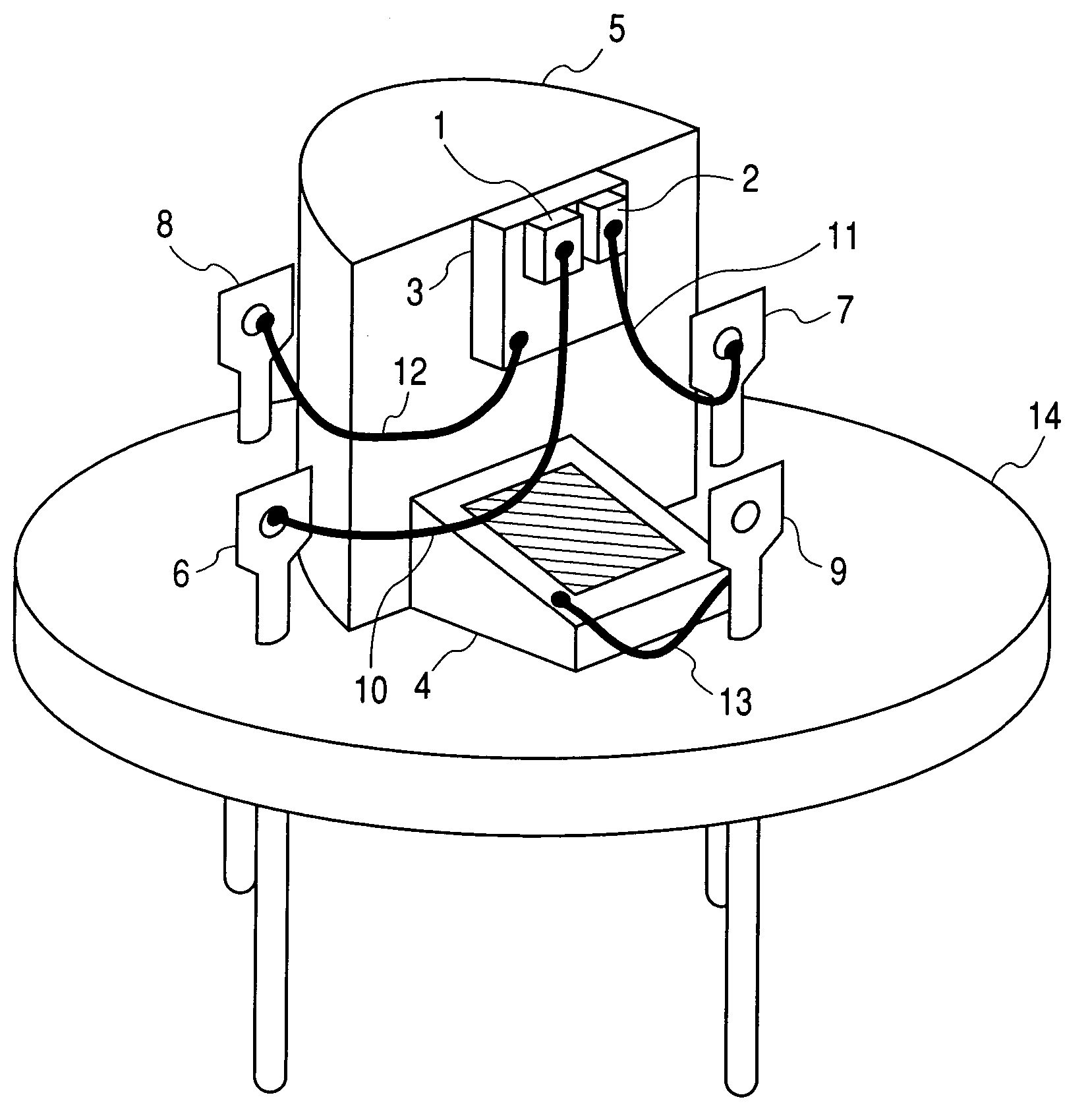 Multilaser device for receiving a plurality of back beams by a common sensor