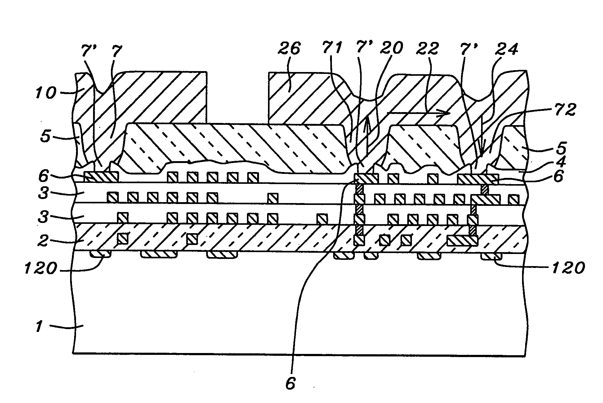 Top layers of metal for integrated circuits