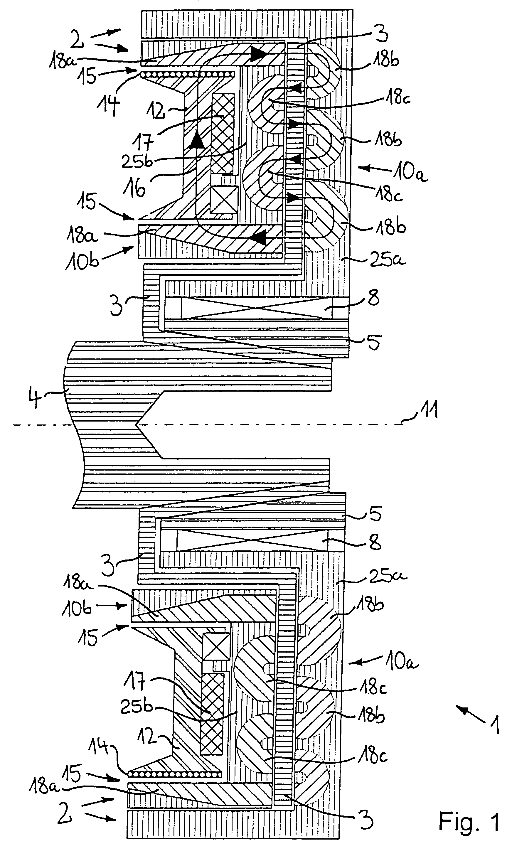 Electromagnetic friction clutch