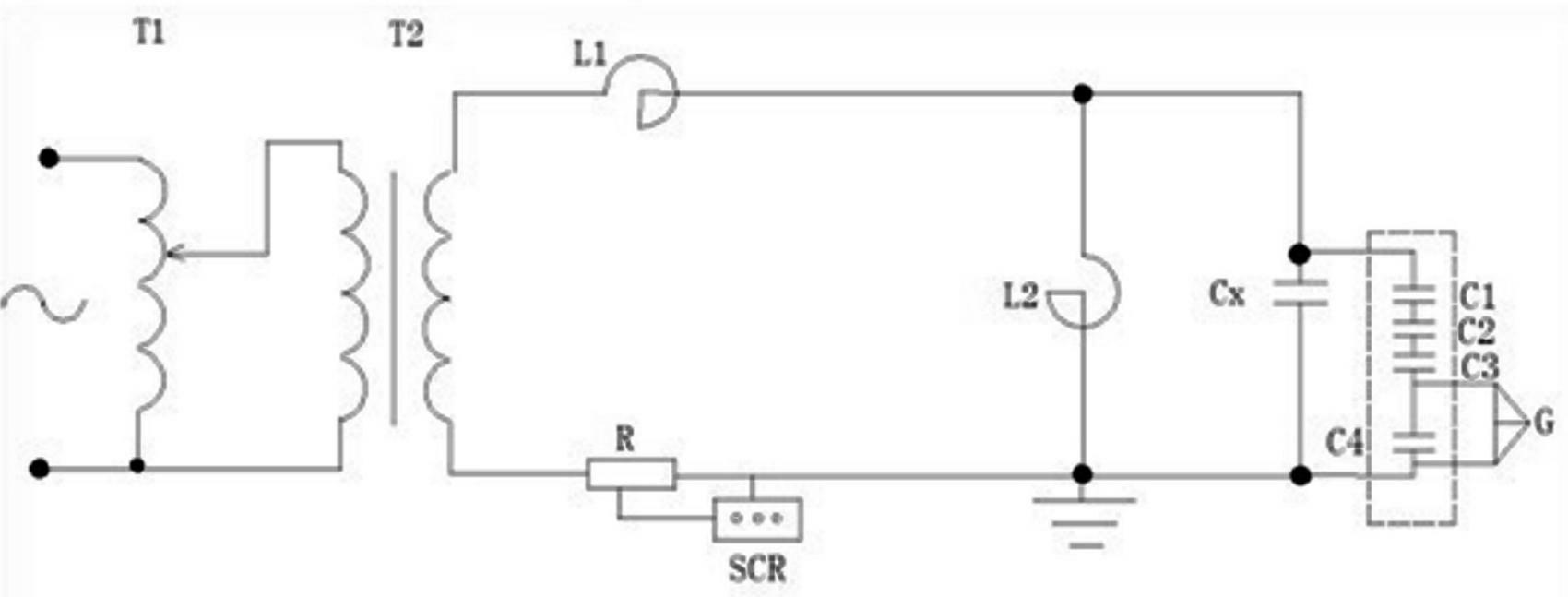 Special withstand voltage testing device and method for power capacitor