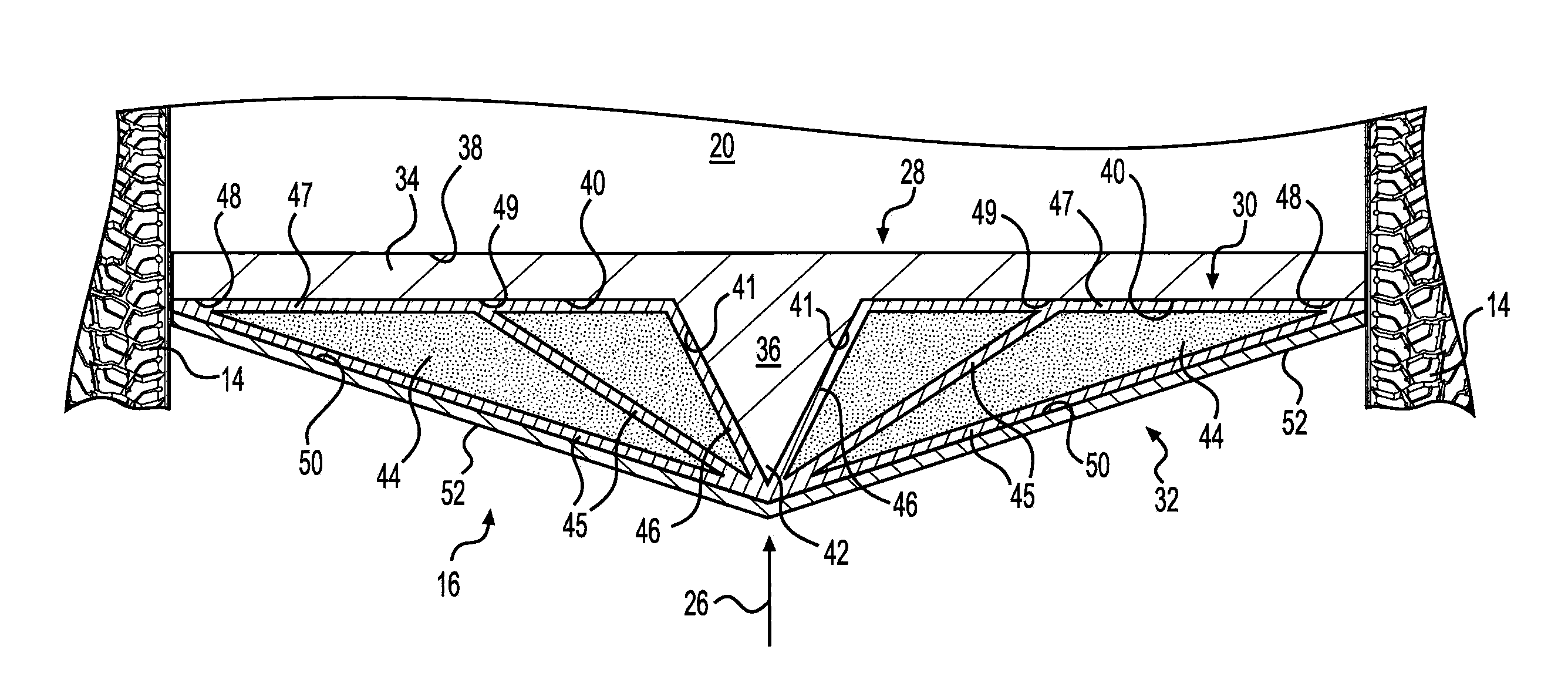 System for protecting a vehicle from a mine