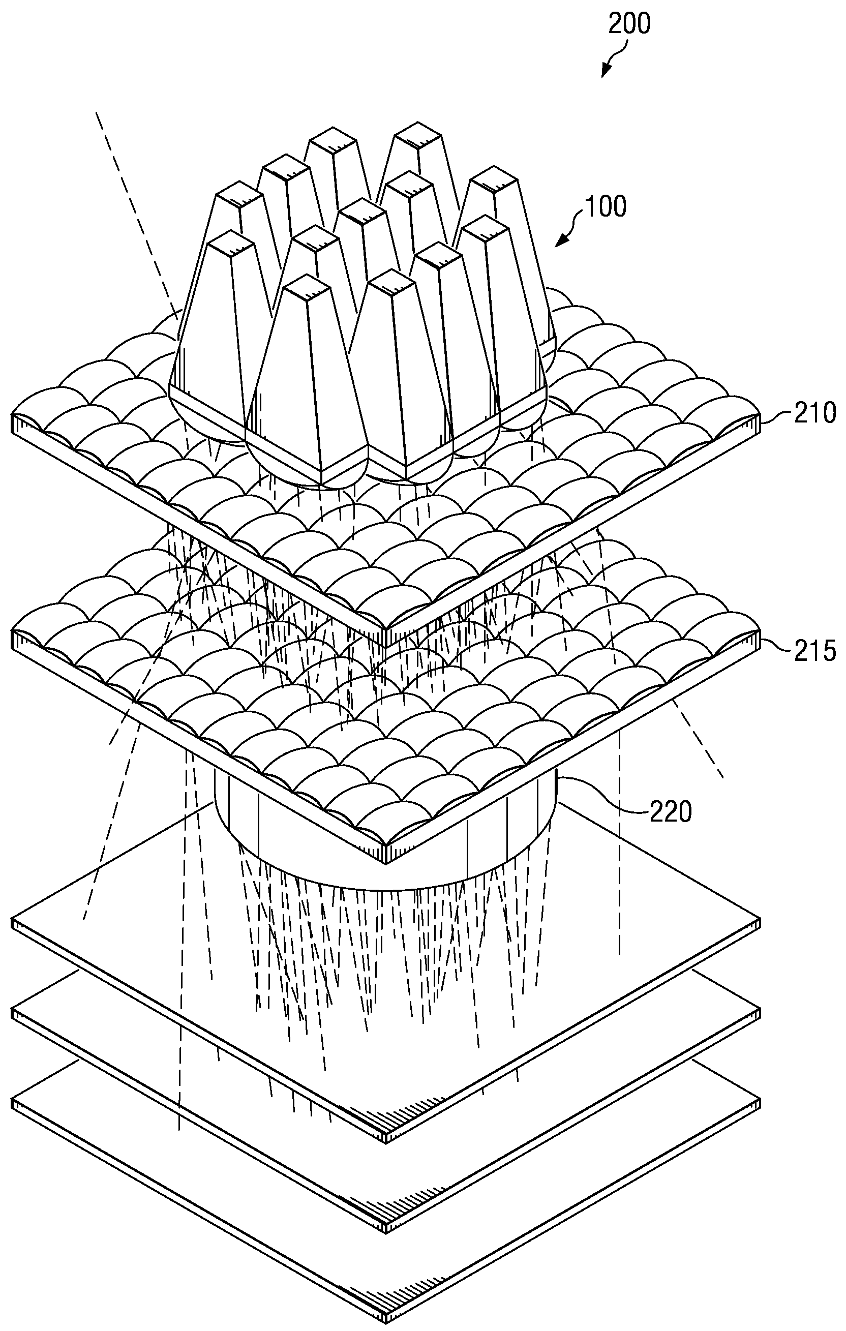 Method of combining dispersed light sources for projection display