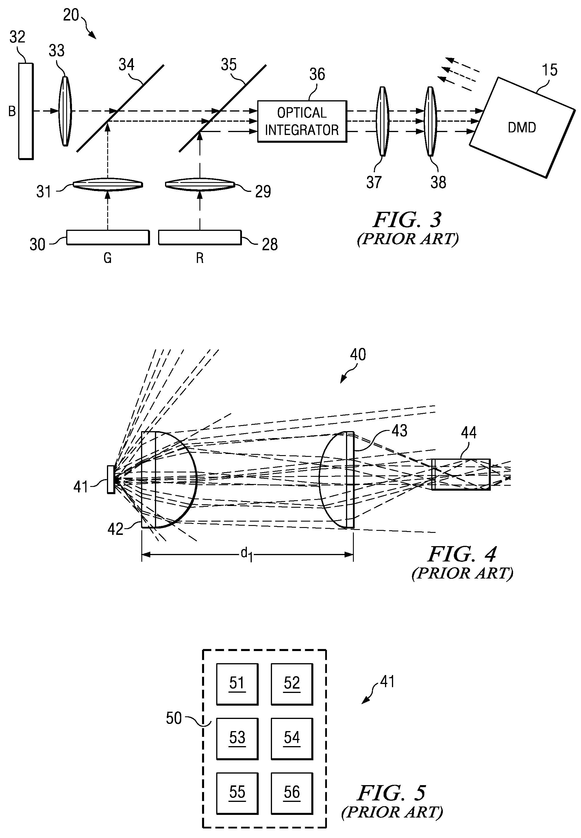 Method of combining dispersed light sources for projection display