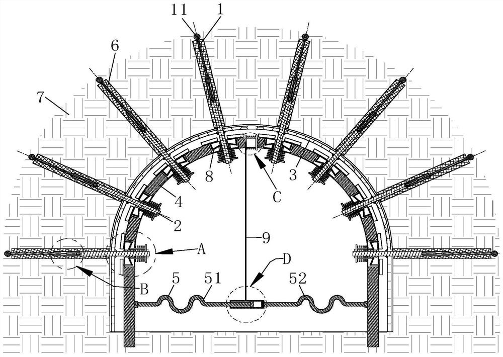 Monitoring and coupling integrated protection device for deep mine rock burst