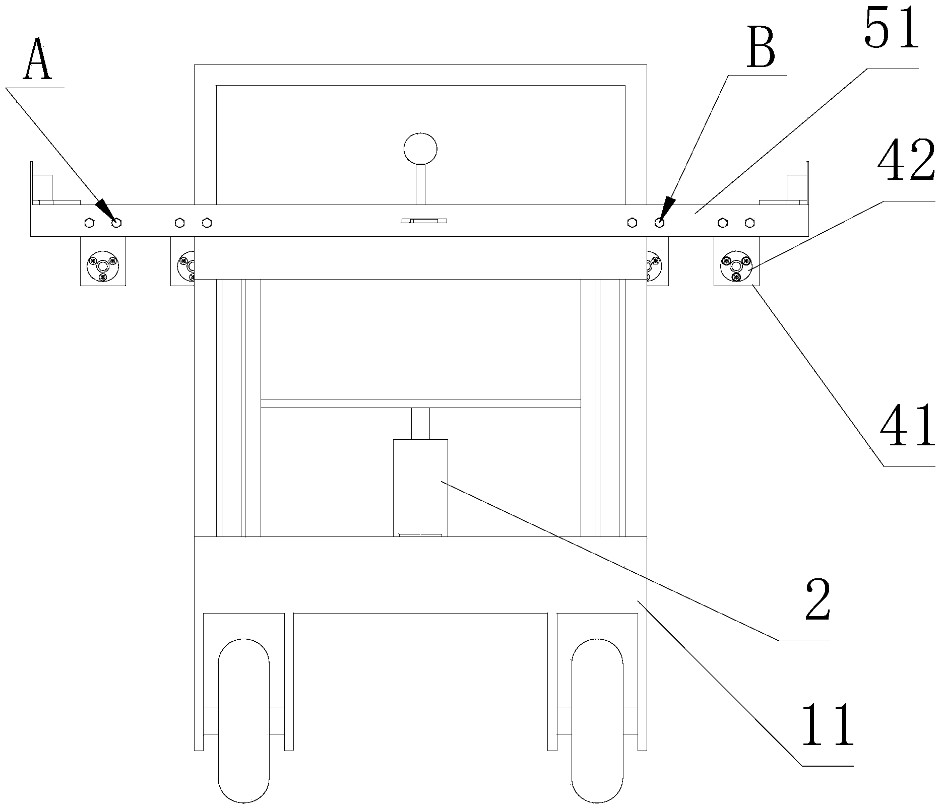 Vacuum circuit breaker transfer vehicle with adjustable width and height