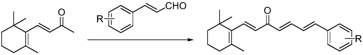 Chalcone compound derived from Beta-ionone and preparation method and application thereof