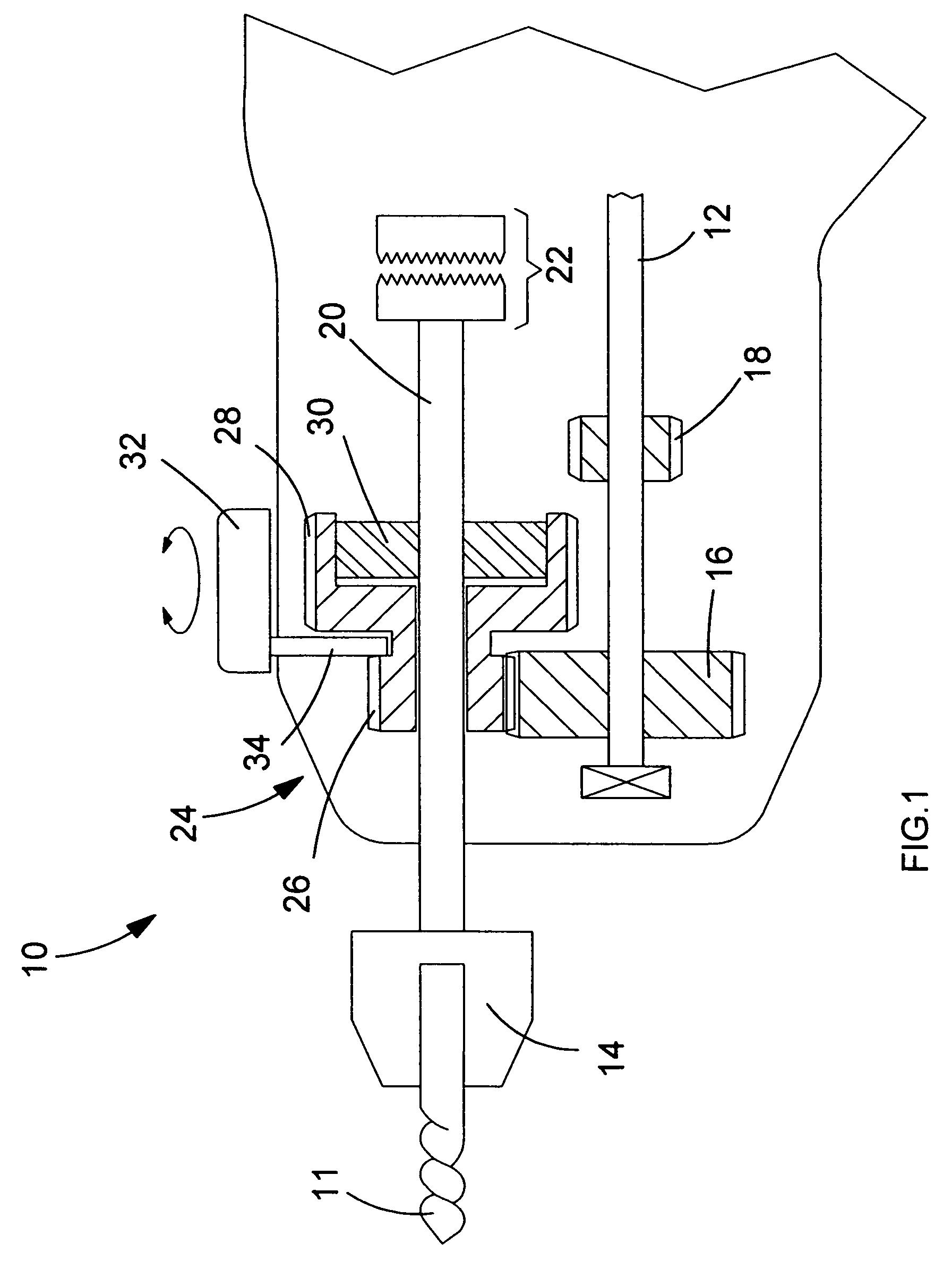 Power tool torque overload clutch