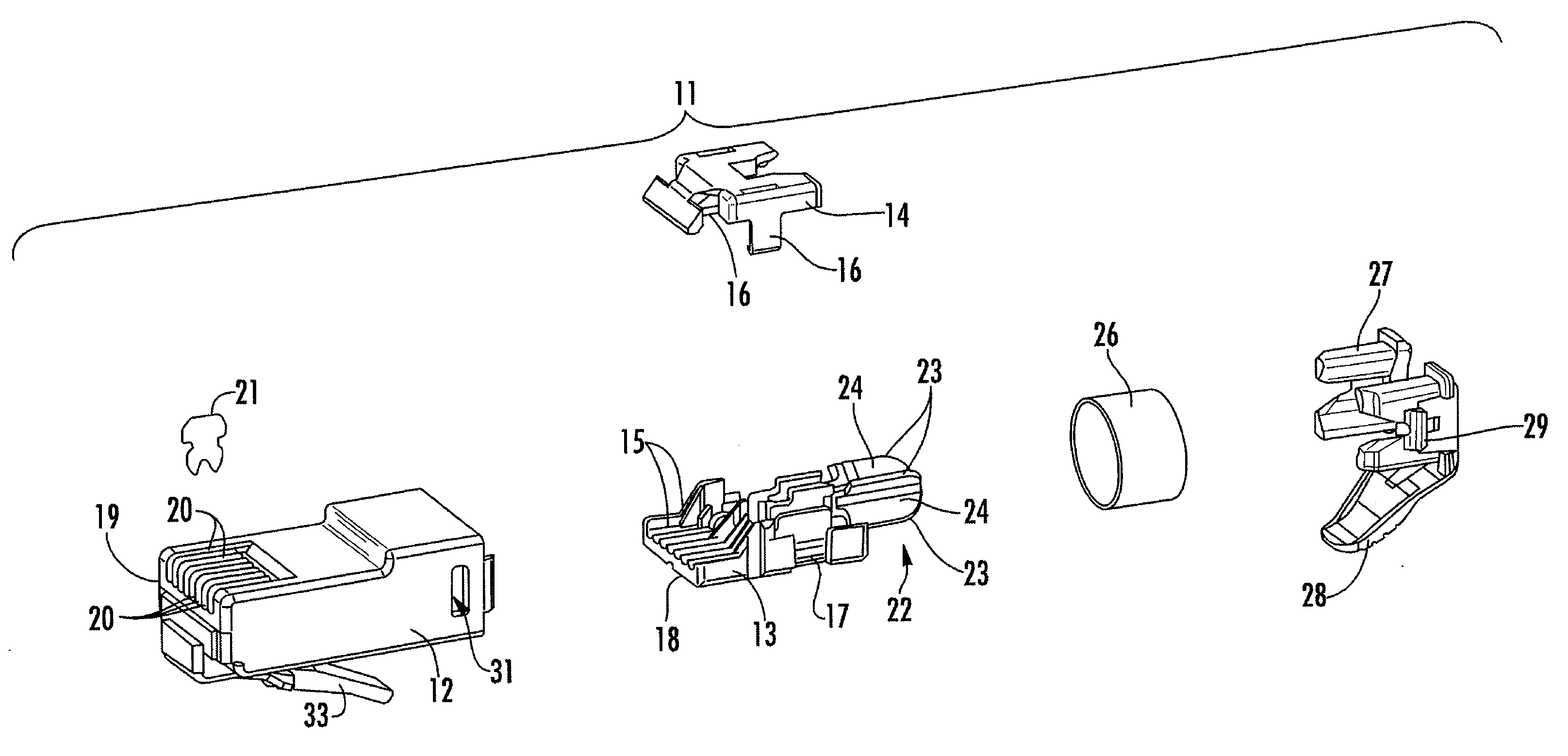 Sled that reduces the next variations between modular plugs