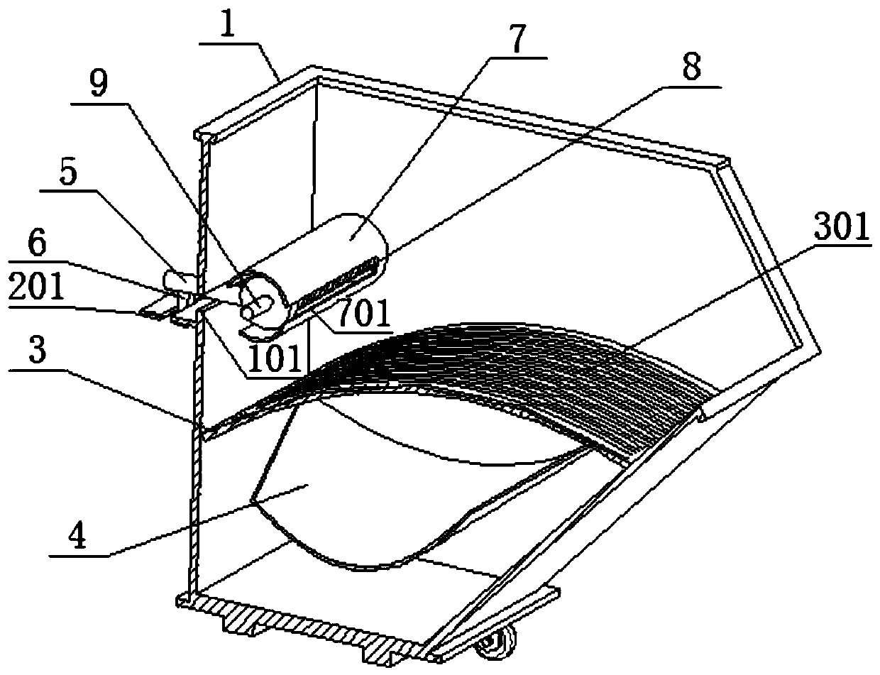 An automatic push-type waste collection device based on gear processing