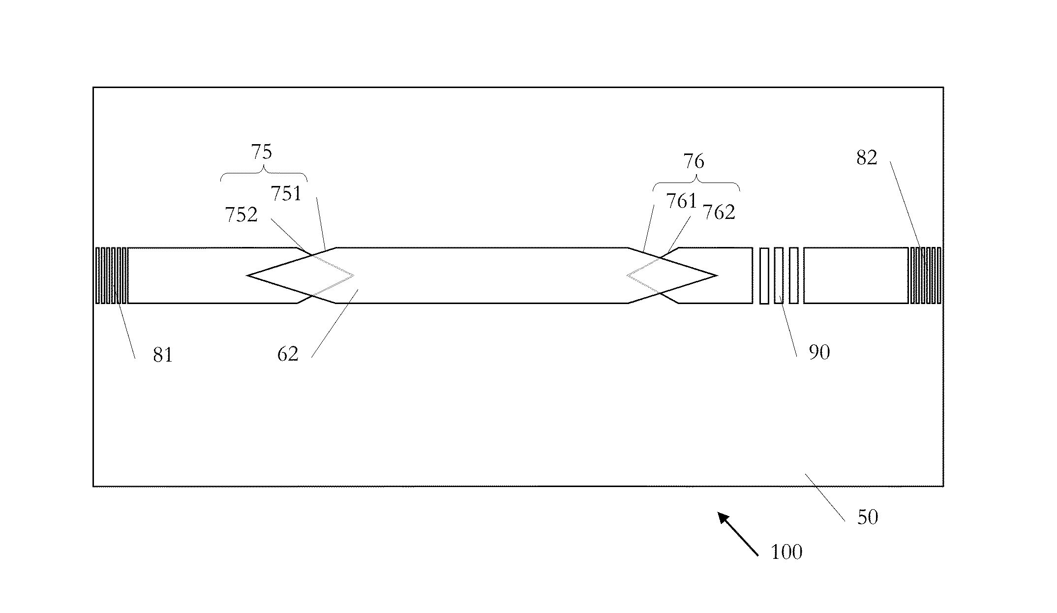 Photonic circuit device with on-chip optical gain measurement structures