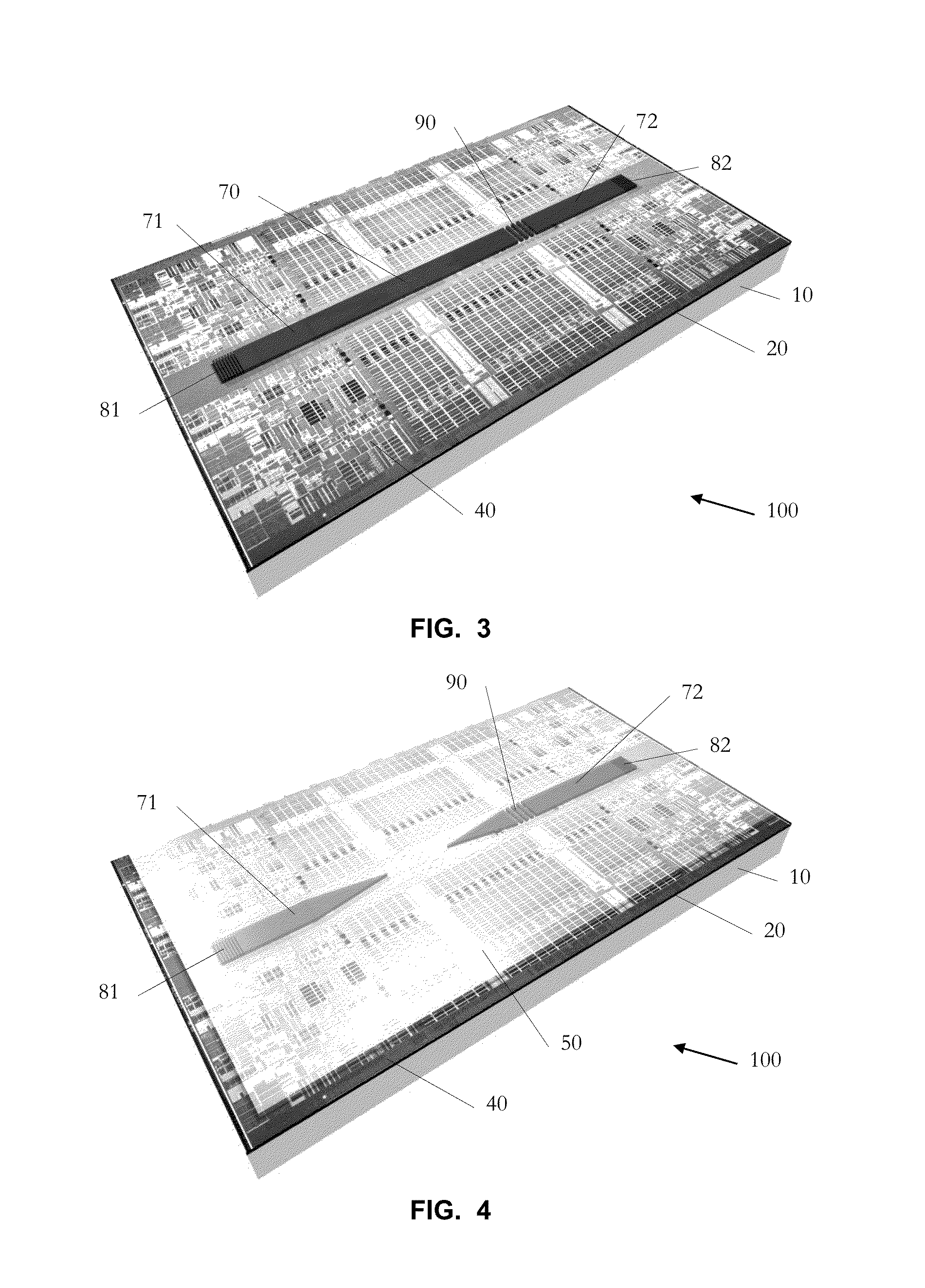 Photonic circuit device with on-chip optical gain measurement structures