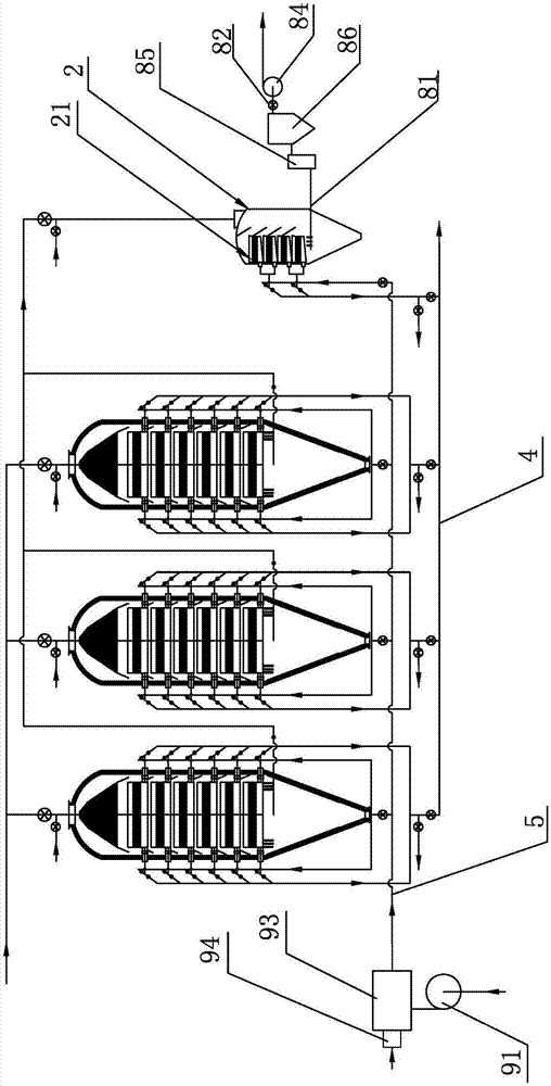 Granular bed filtering dust removal system