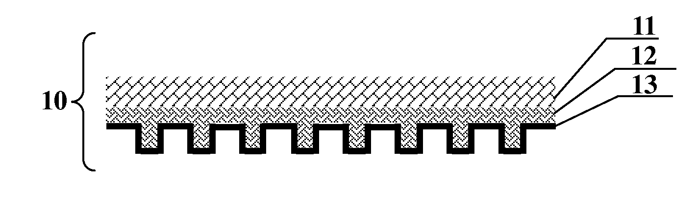 Flexible nanoimprint mold, method for fabricating the same, and mold usage on planar and curved substrate