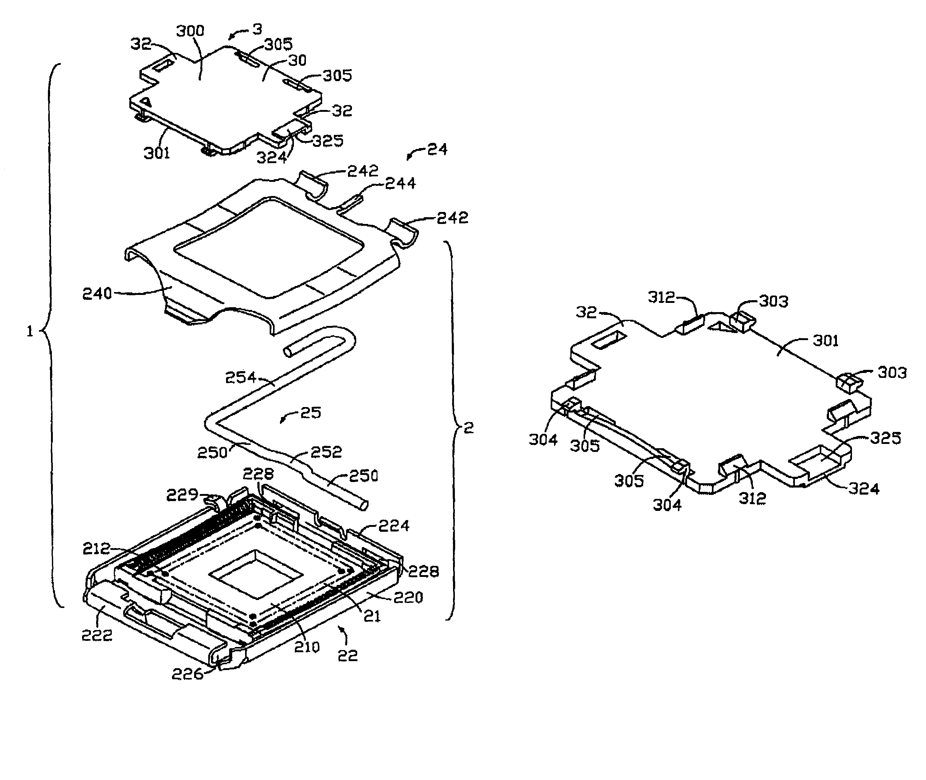 Pick up cap for LGA connector assembly