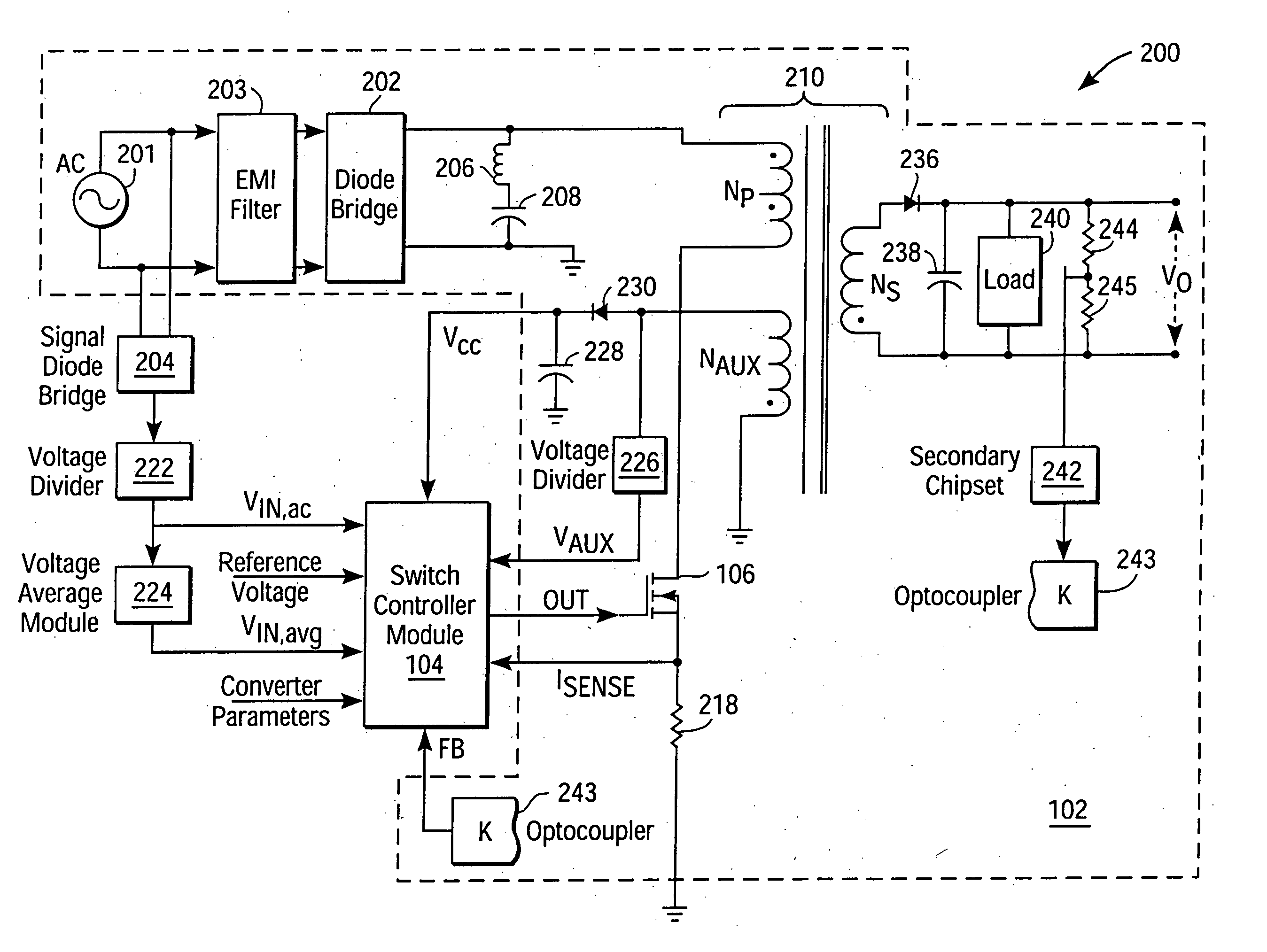 System and method for input current shaping in a power converter