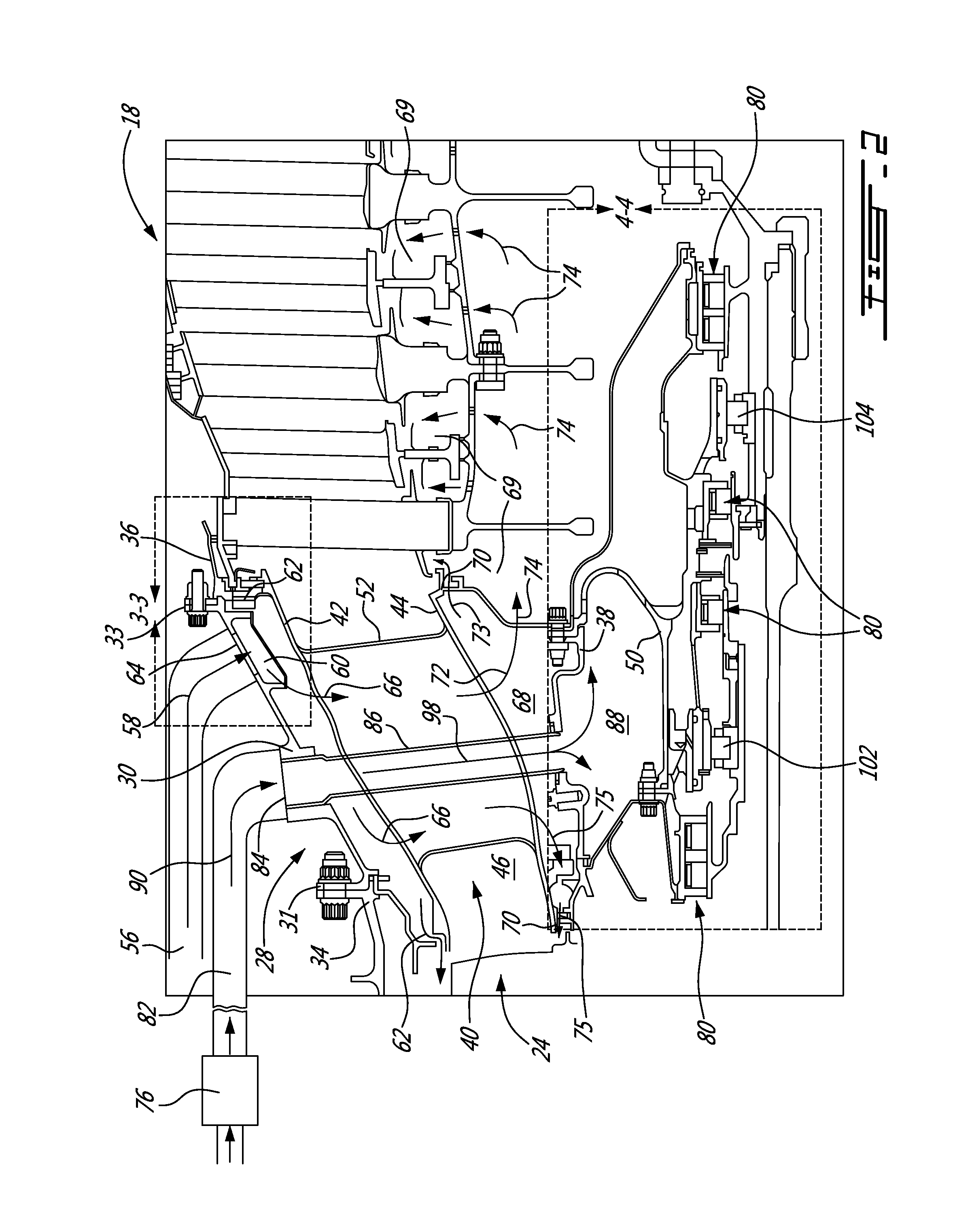 Air system architecture for a mid-turbine frame module