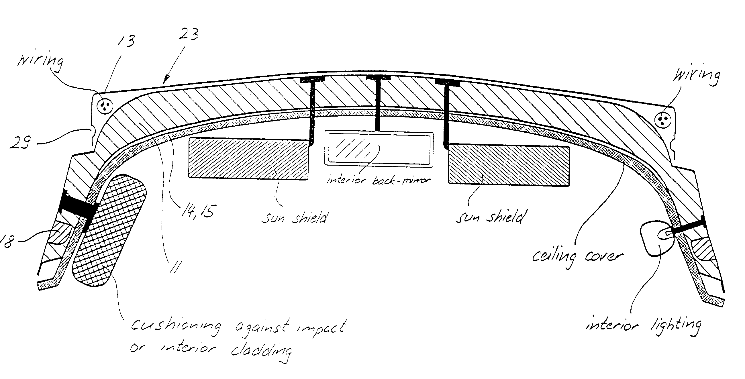 Roof unit and floor unit for a road vehicle