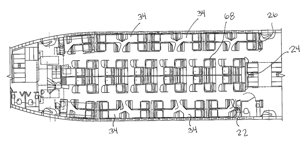 Airliner passenger suite seating arrangements with shared aisle suite access