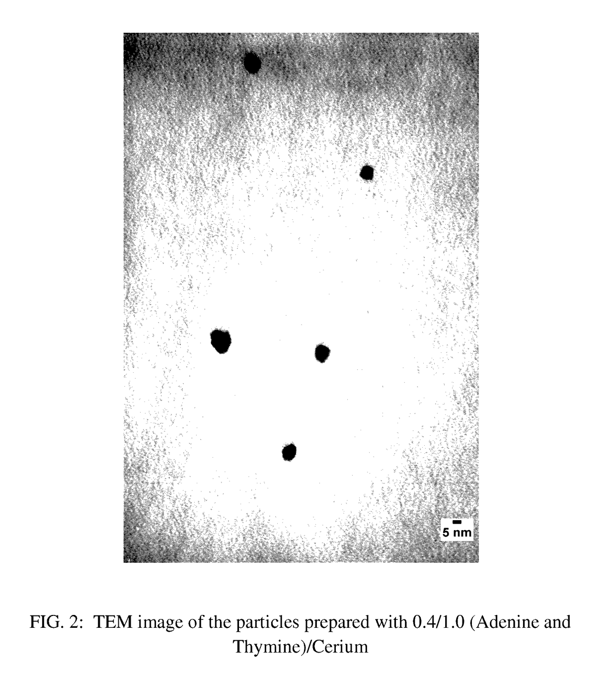 Nanoparticles of a metal and a nucleobase