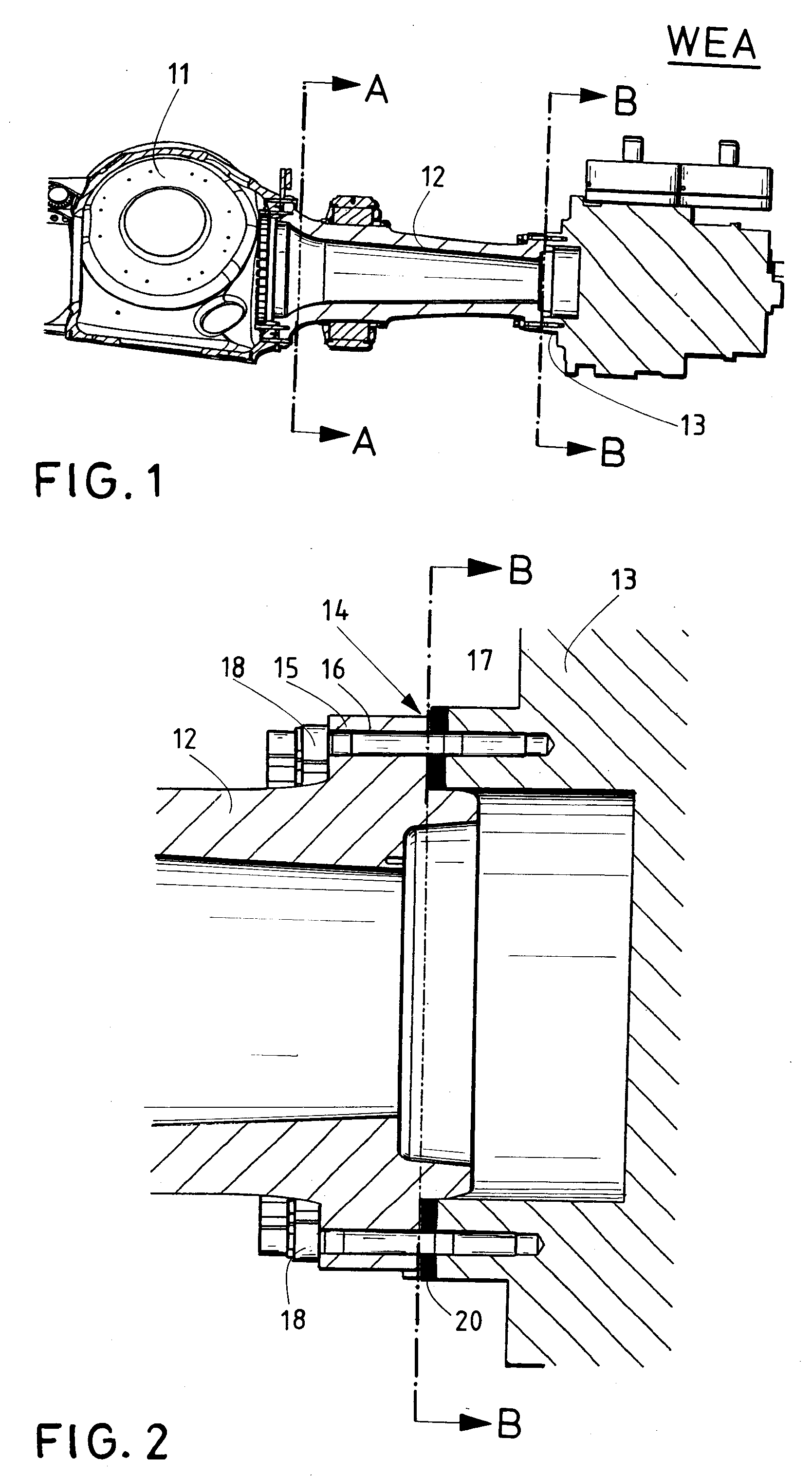 Connection of components of a wind turbine