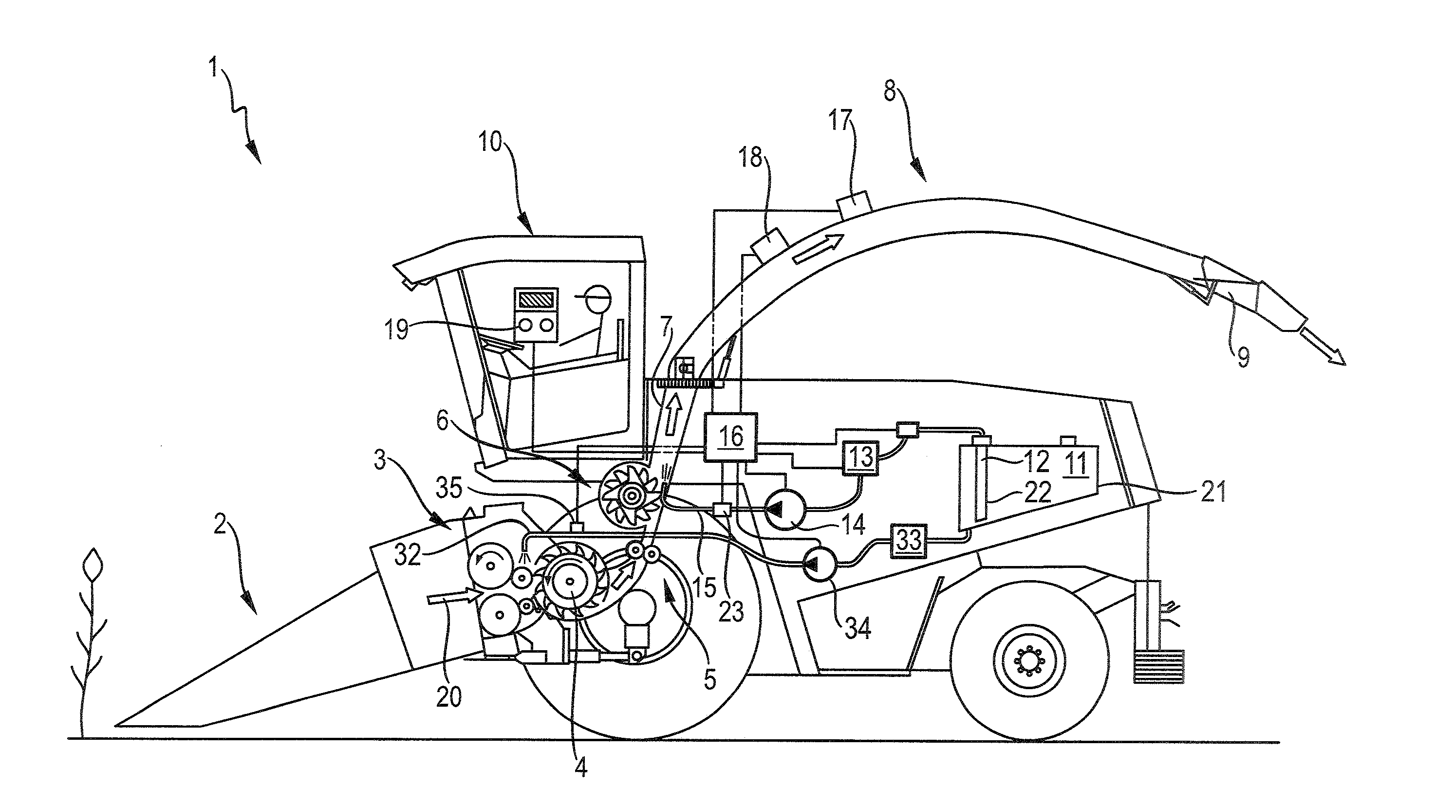 Harvesting machine for picking up crop