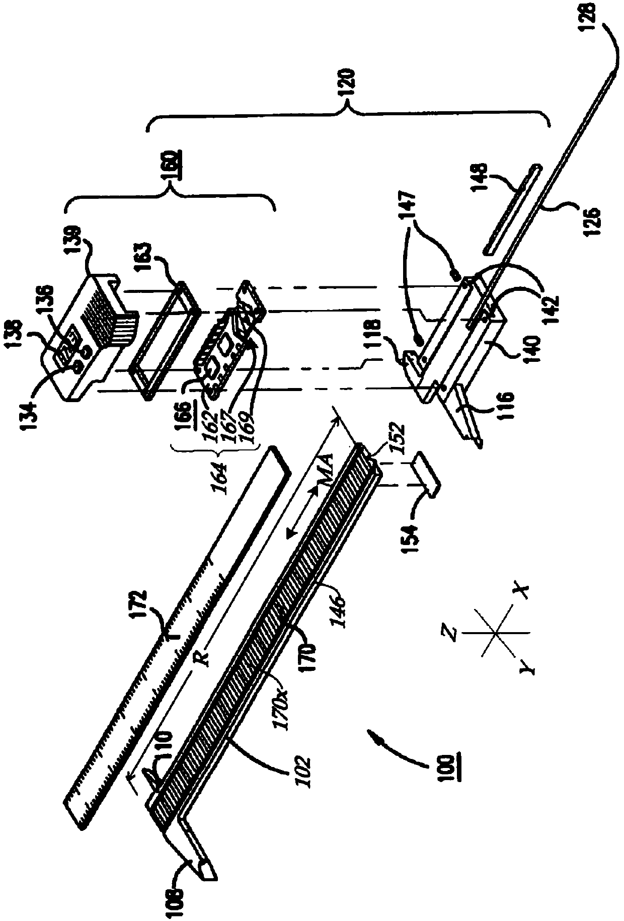 Absolute position encoder combining signals of two widely separated wavelengths